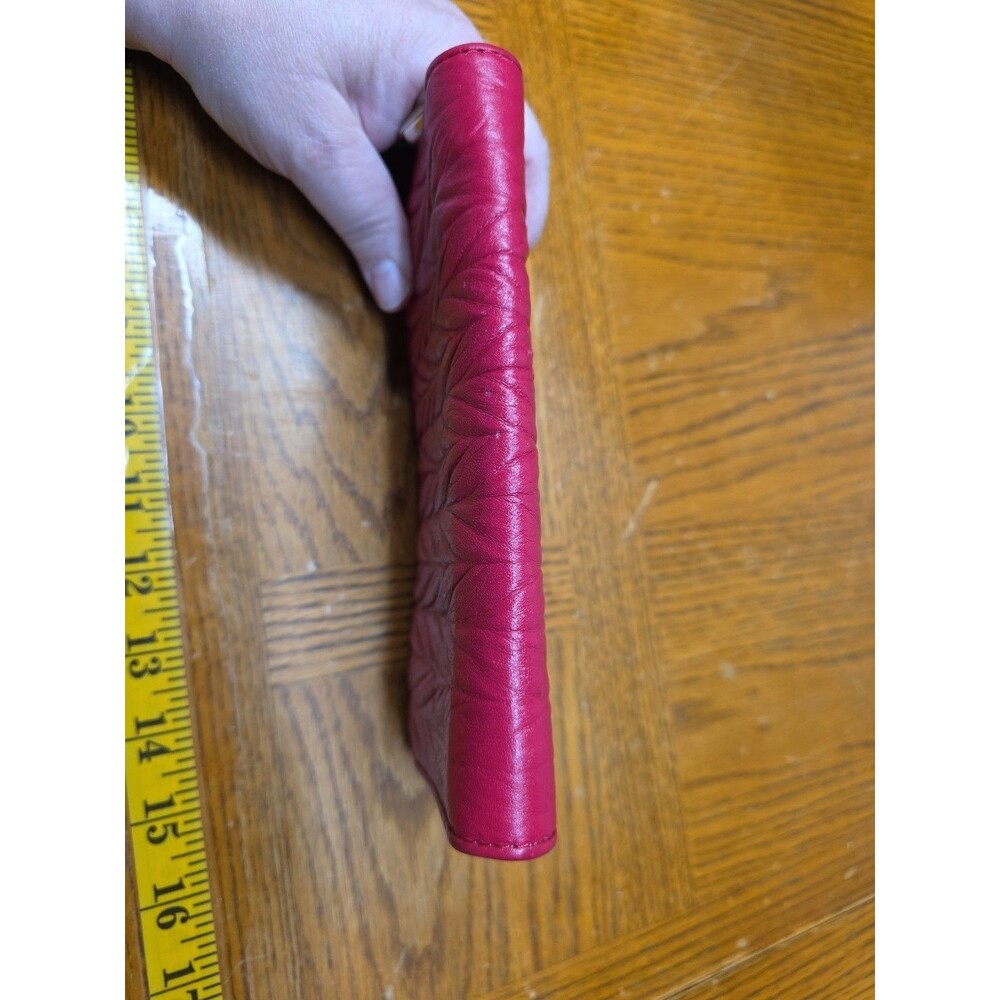 Coach Madison Gathered Leather Zip Around Wallet Raspberry - Picture 6 of 12